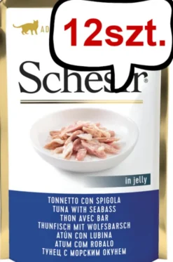 Schesir Adult Tuna&Seabass in Jelly Mokra Karma dla kota op. 50g Pakiet 12szt.