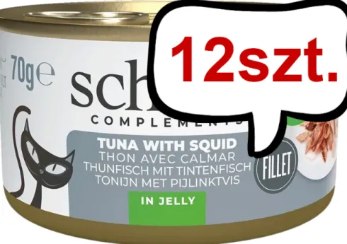 Schesir Adult Tuna&Sqiud in Jelly Mokra Karma dla kota op. 70g Pakiet 12szt.