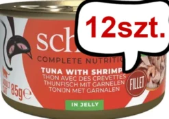 Schesir Adult Tuna with Shrimps in Jelly Mokra Karma dla kota op. 85g Pakiet 12szt.