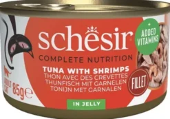 Schesir Adult Tuna with Shrimps in Jelly Mokra Karma dla kota op. 85g Pakiet 12szt.