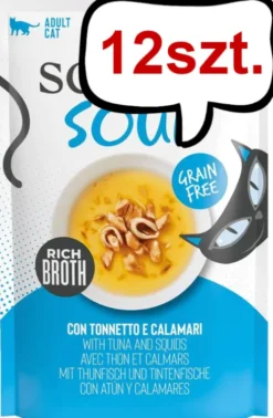 Schesir Soup with Tuna&Squids Mokra Karma dla kota op. 40g Pakiet 12szt.