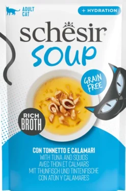 Schesir Soup with Tuna&Squids Mokra Karma dla kota op. 40g Pakiet 12szt.