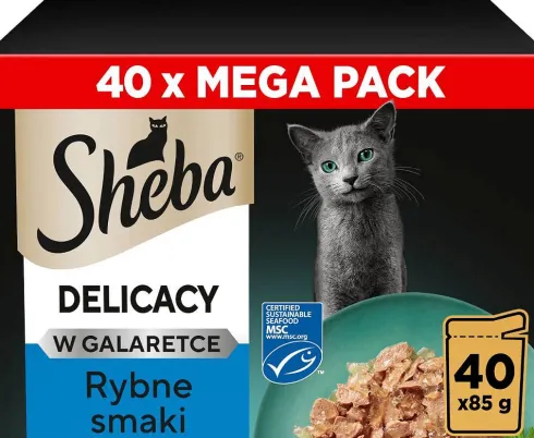 Sheba Delicacy in Jelly Kolekcja Smaków Rybnych w galaretce Mokra Karma dla kota op. 40x85g
