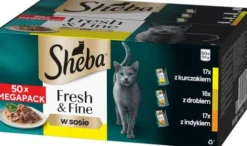 Sheba Fresh&Fine Adult Drobiowe smaki w sosie Mokra karma dla kota op. 50x50g