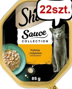 Sheba Sauce Collection Frykasy z Indykiem i warzywami Mokra Karma dla kota op. 85g Pakiet 22szt