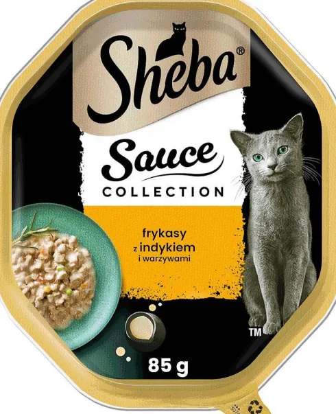 Sheba Sauce Collection Frykasy z Indykiem i warzywami Mokra Karma dla kota op. 85g Pakiet 22szt