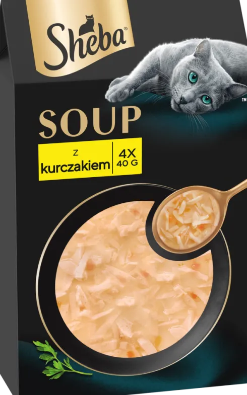 Sheba Soup Adult kurczak Mokra Karma dla kota op. 4x40g