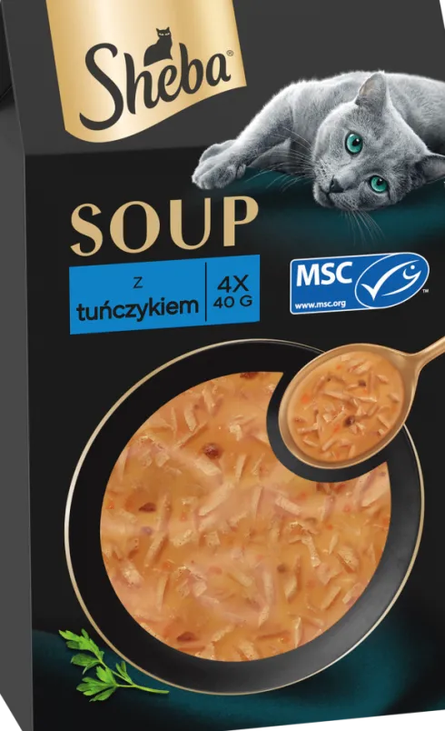 Sheba Soup Adult tuńczyk Mokra Karma dla kota op. 4x40g