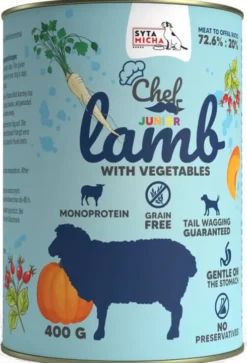 Syta Micha Chef Junior Lamb Mokra Karma dla psa op. 400g Pakiet 6szt.