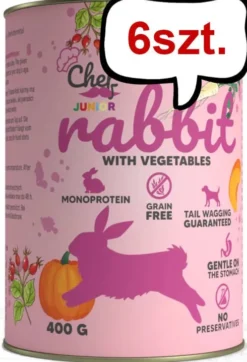 Syta Micha Chef Junior Rabbit Mokra Karma dla psa op. 400g Pakiet 6szt.