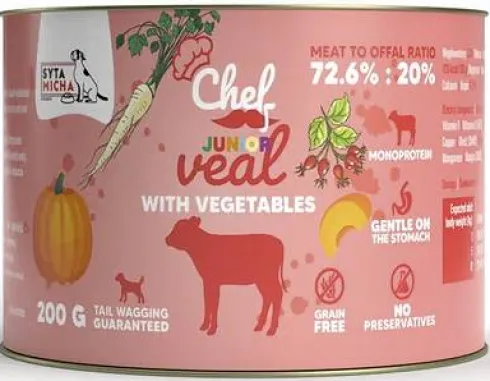 Syta Micha Chef Junior Veal Mokra Karma dla psa op. 200g