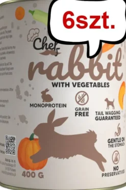Syta Micha Chef Rabbit Mokra Karma dla psa op. 400g Pakiet 6szt.