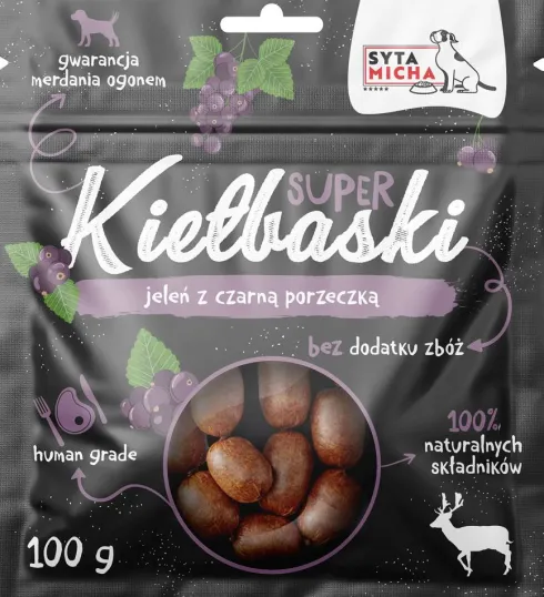 Syta Micha Przysmak Kiełbaski Jeleń z czarną porzeczką op. 100g
