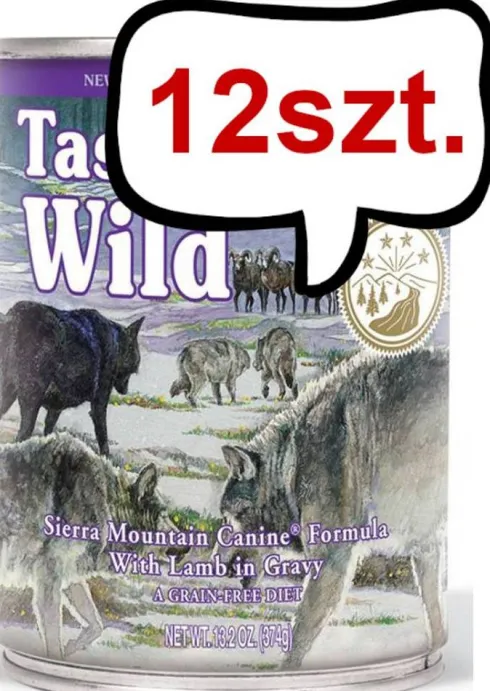 Taste of the Wild Sierra Mountain Mokra Karma dla psa op. 390g Pakiet 12szt.