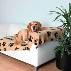 Trixie Kocyk dla psa rozm. 150x100cm kolor beżowy w łapki nr kat. 37181