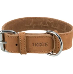 Trixie Obroża skórzana Rustic Heartbeat dla psa rozm. M 38-47cm/40mm kolor brązowy nr kat. 19015 WYPRZEDAŻ
