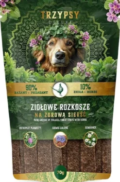 Trzypsy Deluxe Ziołowe Rozkosze Na Zdrową Sierść Przysmaki dla psa op. 70g