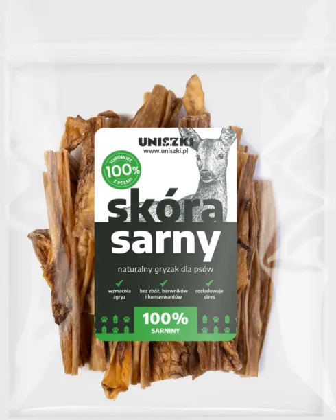Uniszki Przysmak Skóra sarny dla psa op. 100g