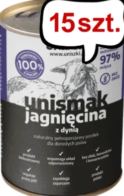 Uniszki Unismak Adult Jagnięcina Mokra Karma dla psa op. 400g Pakiet 15szt.