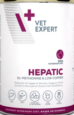 VetExpert Hepatic Adult Kurczak z Ryżem Mokra Karma dla psa op. 400g WYPRZEDAŻ