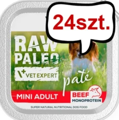 VetExpert Raw Paleo Pate Adult Mini Wołowina Mokra Karma dla psa op. 150g Pakiet 24szt. WYPRZEDAŻ