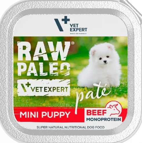 VetExpert Raw Paleo Pate Mini Puppy Wołowina Mokra Karma dla psa op. 150g Pakiet 24szt. WYPRZEDAŻ