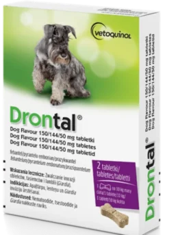 Vetoquinol Drontal Tabletki na robaki i pasożyty dla psa poniżej 10kg op. 2szt.