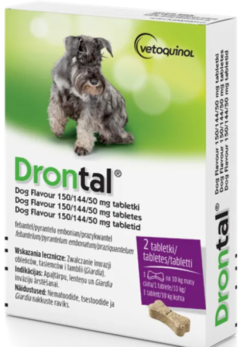 Vetoquinol Drontal Tabletki na robaki i pasożyty dla psa poniżej 10kg op. 2szt.