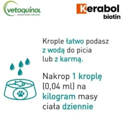 Vetoquinol Kerabol Biotin Preparat na sierść dla psa i kota op. 50ml