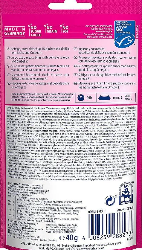 Vitakraft Przysmak Cat Yums z łososiem dla kota op. 40g nr kat. 28823 WYPRZEDAŻ