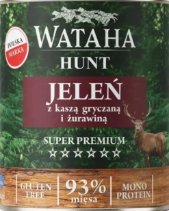 Wataha Hunt Adult Jeleń z kaszą gryczaną i żurawiną Mokra Karma dla psa op. 800g
