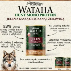 Wataha Hunt Adult Jeleń z kaszą gryczaną i żurawiną Mokra Karma dla psa op. 800g
