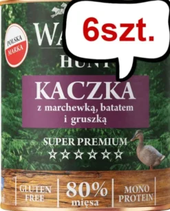 Wataha Hunt Adult Kaczka z marchewką i batatem Mokra Karma dla psa op. 800g Pakiet 6szt.