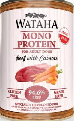 Wataha Mono Adult Beef&Carrots Mokra Karma dla psa op. 400g