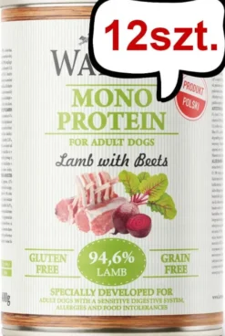 Wataha Mono Adult Lamb&Beets Mokra Karma dla psa op. 400g Pakiet 12szt.