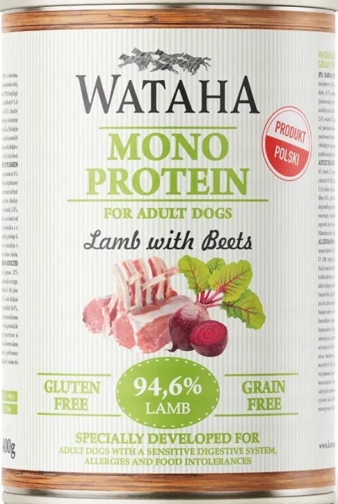 Wataha Mono Adult Lamb&Beets Mokra Karma dla psa op. 400g Pakiet 12szt.
