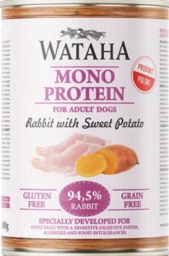 Wataha Mono Adult Rabbit&Sweet Potato Mokra Karma dla psa op. 400g Pakiet 12szt.