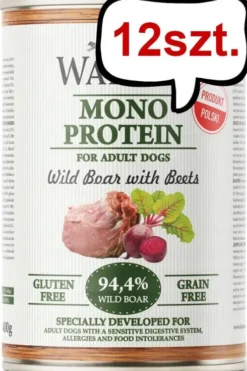 Wataha Mono Adult Wild Boar&Beets Mokra Karma dla psa op. 400g Pakiet 12szt.