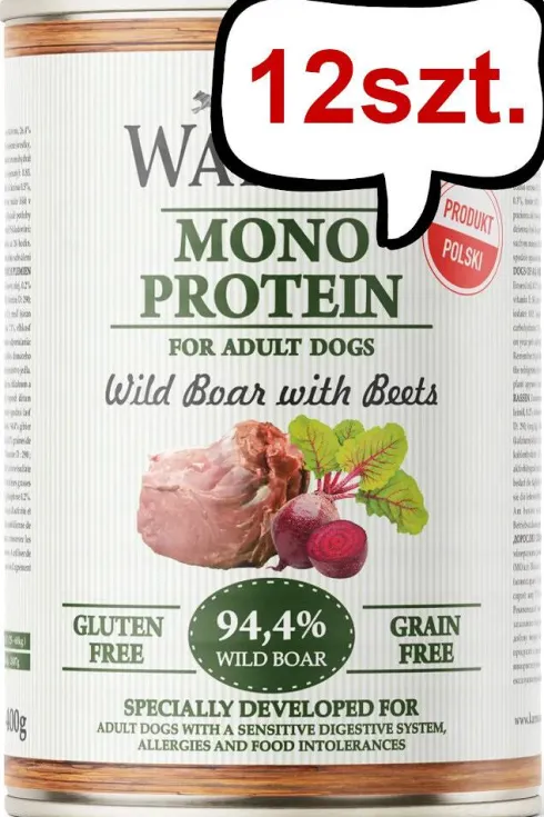 Wataha Mono Adult Wild Boar&Beets Mokra Karma dla psa op. 400g Pakiet 12szt.