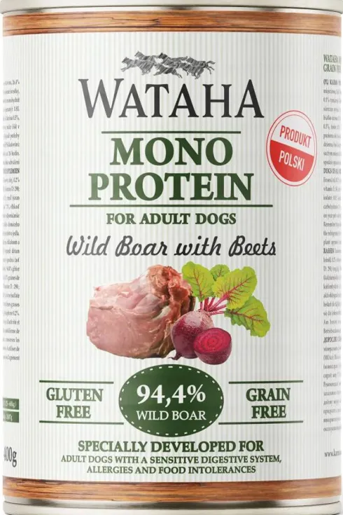 Wataha Mono Adult Wild Boar&Beets Mokra Karma dla psa op. 400g Pakiet 12szt.