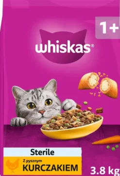 Whiskas Adult Sterile z Kurczakiem Sucha Karma dla kota op. 3.8kg