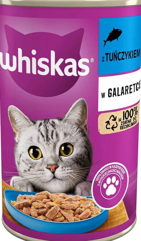 Whiskas Adult Tuńczyk w galaretce Mokra Karma dla kota op. 400g