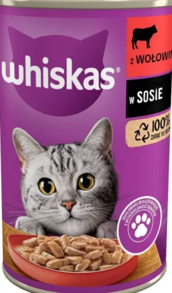 Whiskas Adult Wołowina w sosie Mokra Karma dla kota op. 400g Pakiet 12szt.