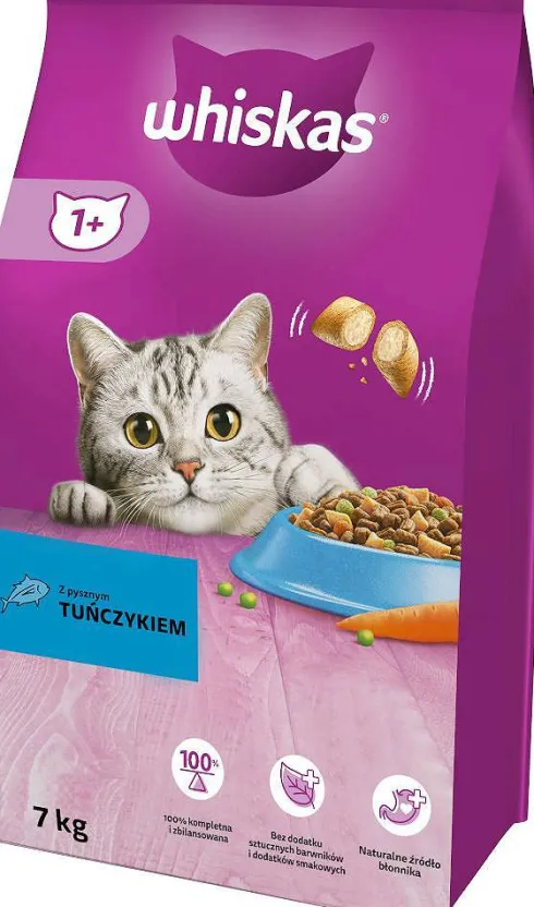 Whiskas Adult z Tuńczykiem Sucha Karma dla kota op. 7kg