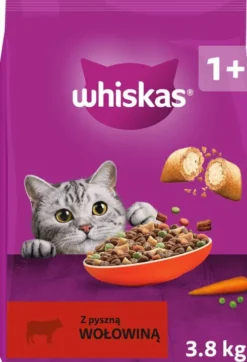 Whiskas Adult z Wołowiną Sucha Karma dla kota op. 3.8kg