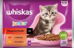 Whiskas Junior Klasyczne posiłki w sosie Mokra Karma dla kociąt op. 4x85g