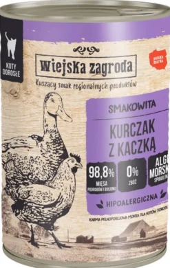 Wiejska Zagroda Adult Kurczak z kaczką karma mokra op. 400g