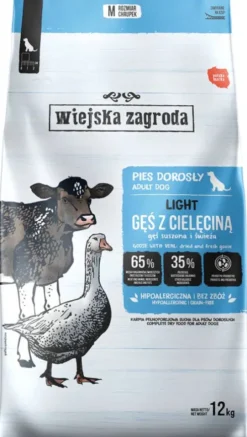Wiejska Zagroda Adult Light Gęś z cielęciną Sucha Karma dla psa op. 12kg