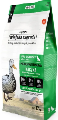 Wiejska Zagroda Adult Medium&Large Monoproteinowa Kaczka Sucha Karma dla psa op. 12kg