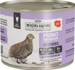Wiejska Zagroda Adult Monobiałkowa Przepiórka Mokra Karma dla kota op. 200g Pakiet 12szt.